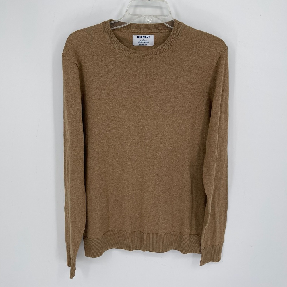Old Navy Men's Brown Go-Recycled Crewneck Long Sleeve Pullover Sweater Size S